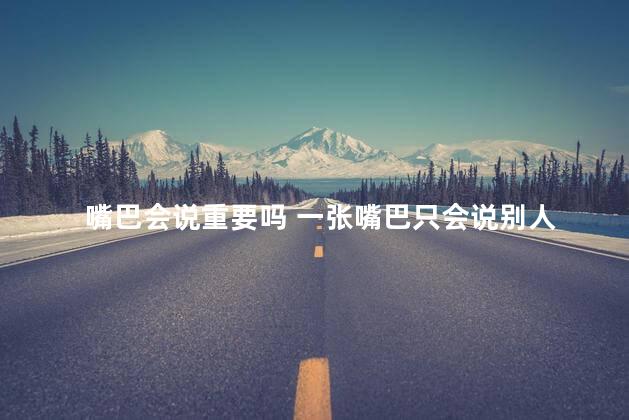 嘴巴会说重要吗 一张嘴巴只会说别人